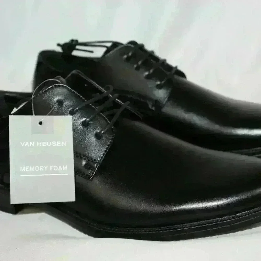 Van Heusen Dress Shoes Mens Size 10.5 Wide Memory Foam Non-Slip Comfortable